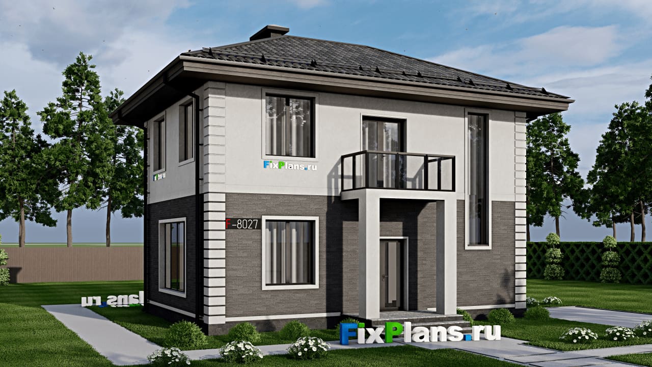 Двухэтажный дом F-8027 — фасад