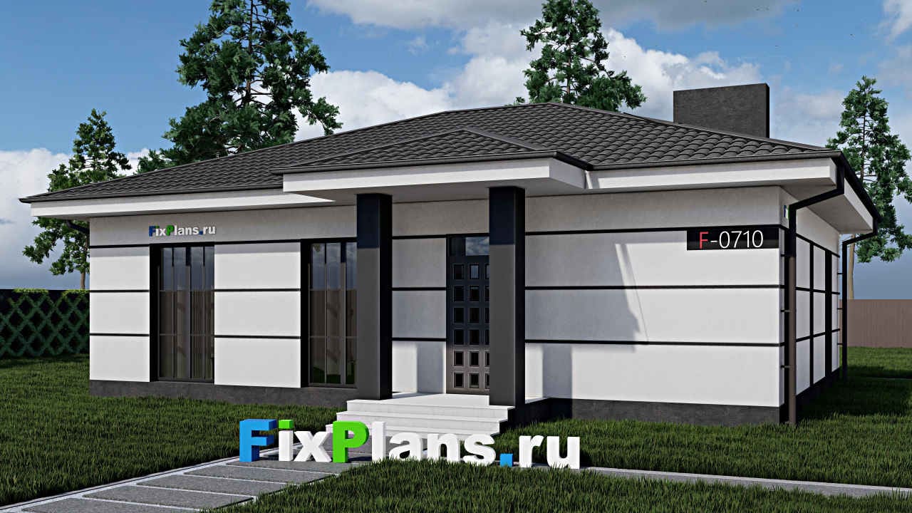 Одноэтажный дом F - 0710 — фасад